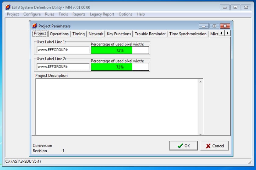 نرم‌افزار SDU-3 برای پیکربندی پنل Edwards EST3 و QuickStart