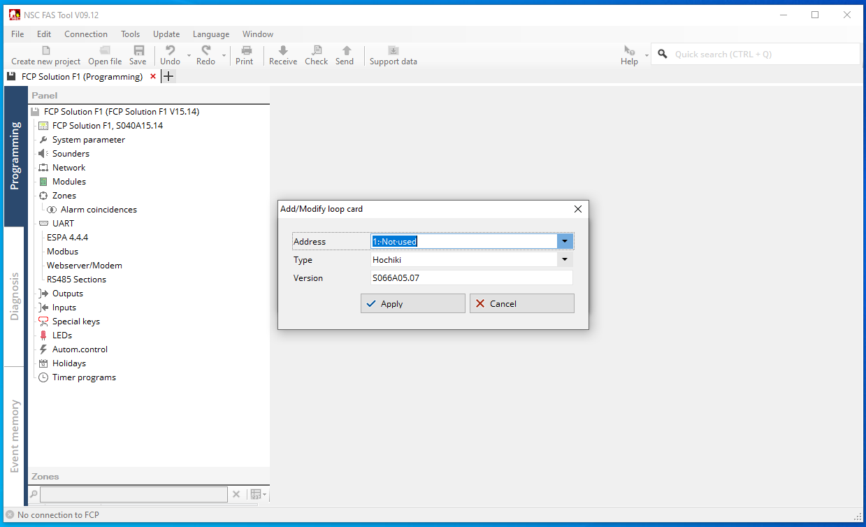 نرم‌افزار NSC BMA-Tool برای پیکربندی پنل NSC